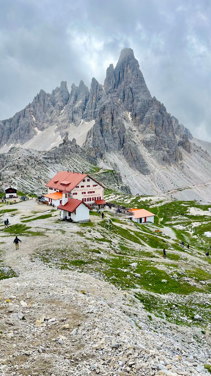 Dolomites peak and valley clouds