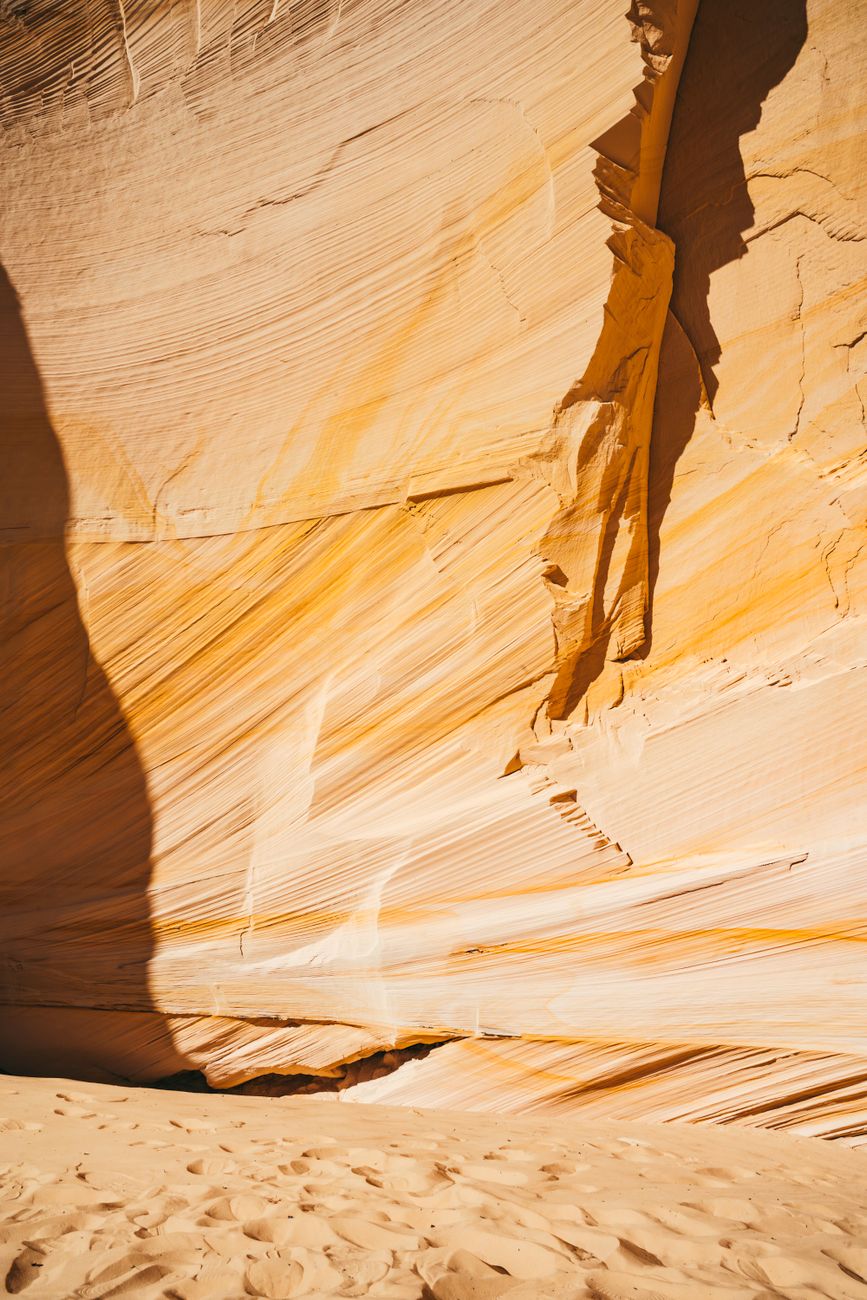 Desert sand stone canyon dramatic sunset