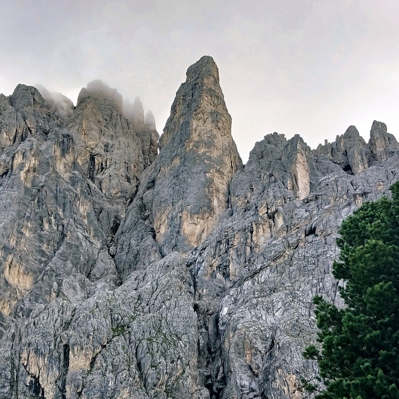 Alpine mountains with pristine mist